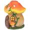 6.25" Orange Mushroom House Outdoor Garden Statue